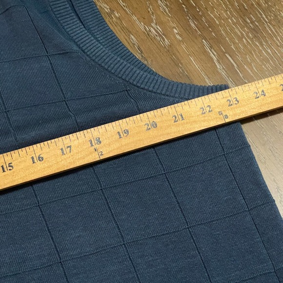 Paul Fredrick Sweater Vest Mens Large Blue Windowpane Silk Sleeveless - Picture 9 of 9